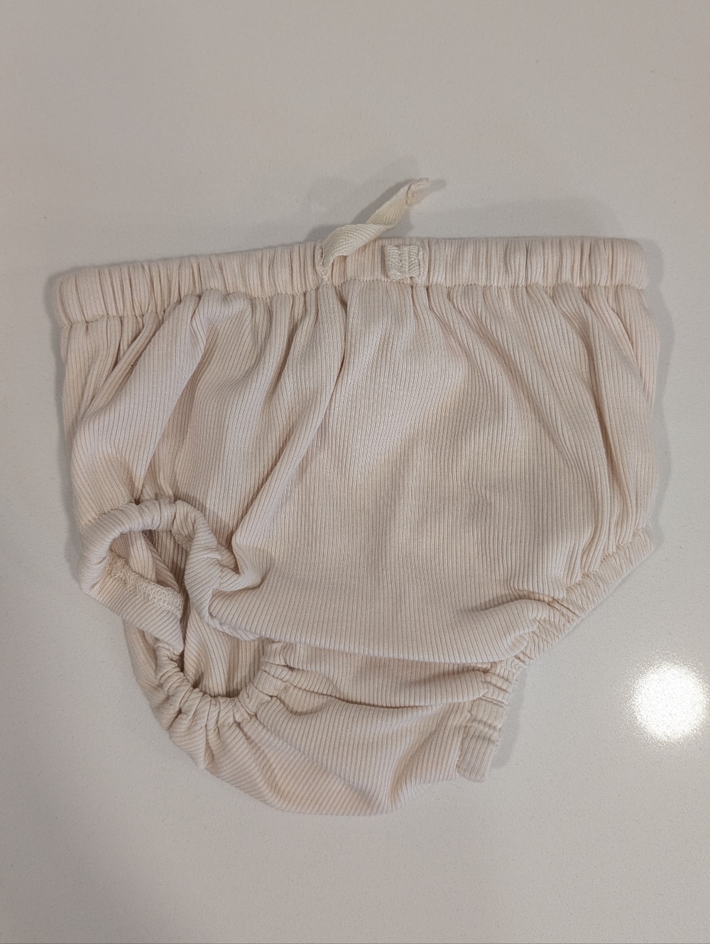 Cream Ribbed Drawstring Bloomers 12m Adee